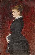 Portrait  Lady in Black Dress Axel Jungstedt